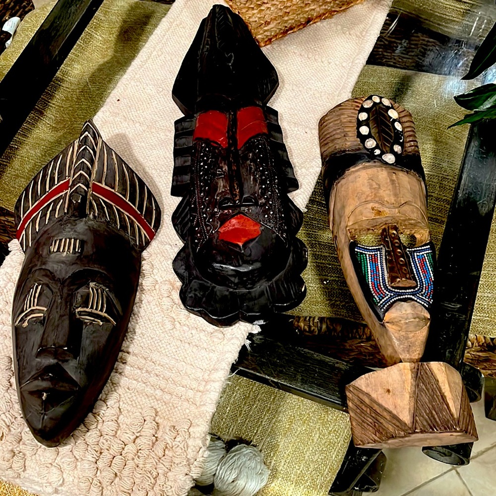 3 Aztec wooden faces 🎭